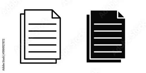 Document papers icon and symbol. Vector icons set