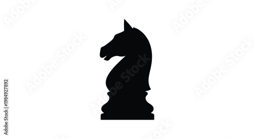 A striking black silhouette of a horse head powerfully depicted in profile silhouette