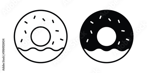 Doughnut icon and symbol. Vector icons set