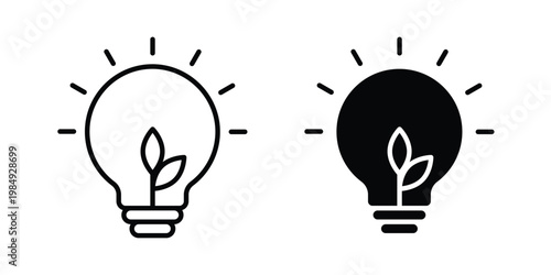 ECO Energy icon and symbol. Vector icons set
