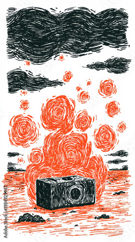 Illustration of a Lithium Battery Experiencing Thermal Runaway