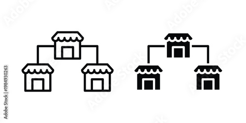 Franchise icon and symbol. Vector icons set