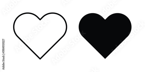 Heart icon and symbol. Vector icons set