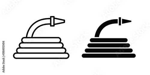 Hose icon and symbol. Vector icons set