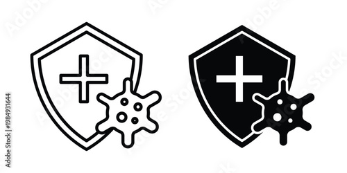 Immunity icon and symbol. Vector icons set