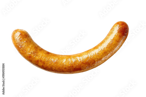 Grilled sausage on a clean white background isolated on transparent background