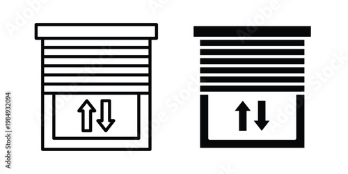 Jalousie icon and symbol. Vector icons set