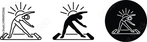 Ancient egyptian wall relief stretching and ritualistic figures in silhouette