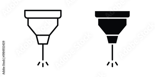 Laser machine icon and symbol. Vector icons set