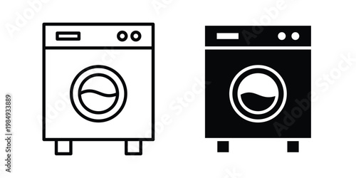 Laundry icon and symbol. Vector icons set