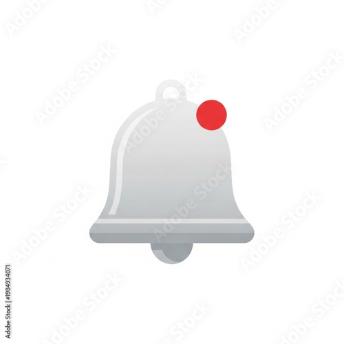 3d silver bell illustration icon vector for hotel reception service and restaurant food design symbol object button sign set cartoon style