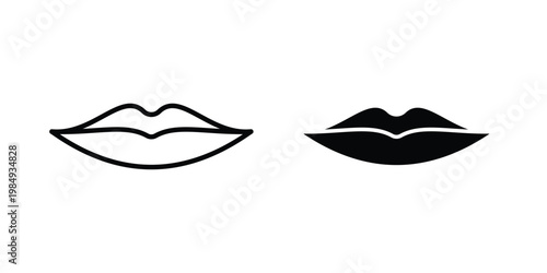Lips icon and symbol. Vector icons set