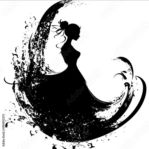 vector Scroll silhouette black on white background simple shapes svg vector graphic