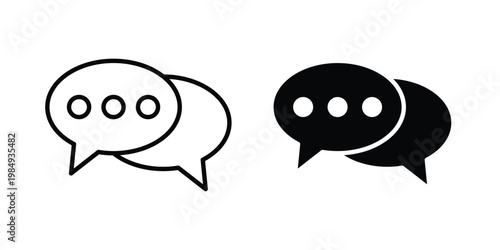 Live chat icon and symbol. Vector icons set