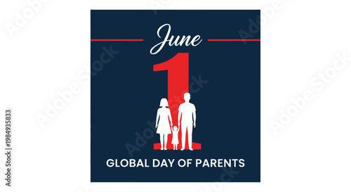 Wallpaper Mural Silhouettes of parents and child stand with the June 1st date for the Global Day of Parents celebration. Torontodigital.ca