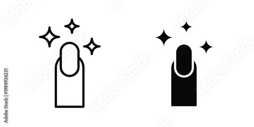 Manicure icon and symbol. Vector icons set