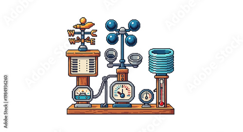 Collection of Weather Measuring Instruments on Display.