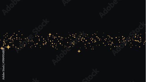 Fotografia Golden particles sparkle in darkness with BrushStroke effect applied