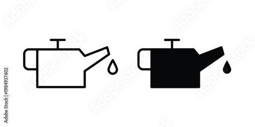 Oil can icon and symbol. Vector icons set