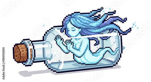 Ghostly Spirit Trapped Inside a Glass Bottle.