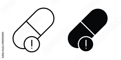 Overdose icon and symbol. Vector icons set