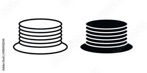 pancakes icon and symbol. Vector icons set