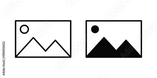 Picture icon and symbol. Vector icons set