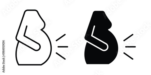 Pregnancy icon and symbol. Vector icons set