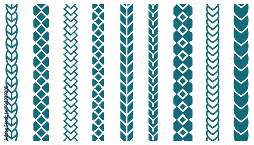 Variations of braided and knotted patterns in textile designs