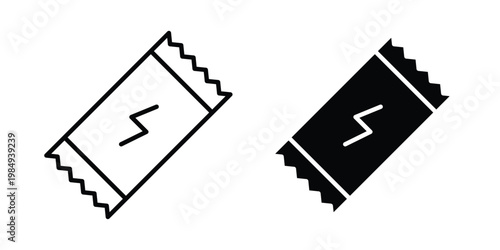 Protein bar icon and symbol. Vector icons set