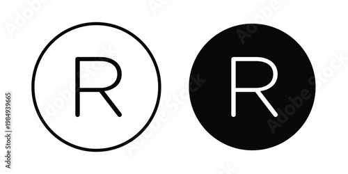 Registered trademark icon and symbol. Vector icons set