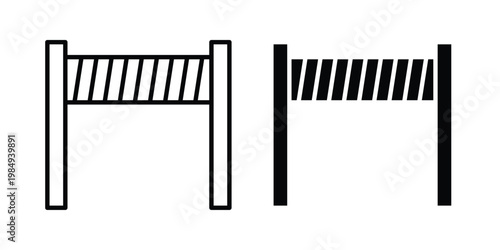 Roadblock icon and symbol. Vector icons set
