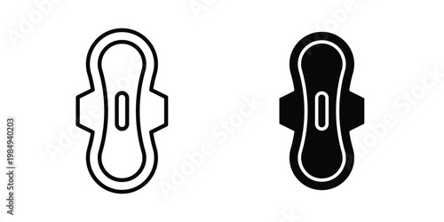Sanitary pad icon and symbol. Vector icons set