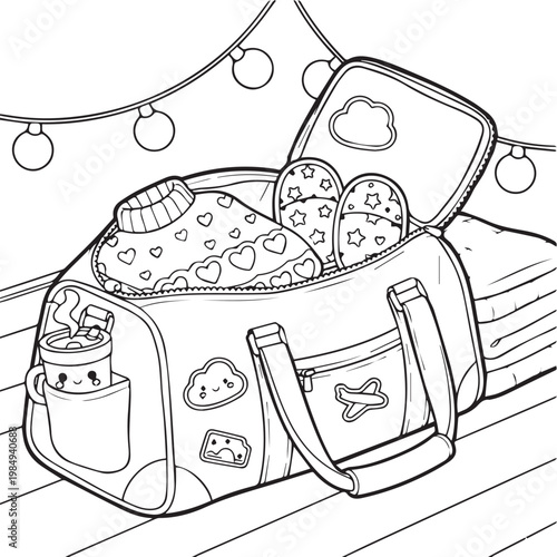 Cozy Travel Cute & Comfy Coloring pages