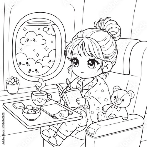 Cozy Travel Cute & Comfy Coloring pages