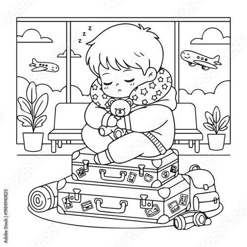 Cozy Travel Cute & Comfy Coloring pages