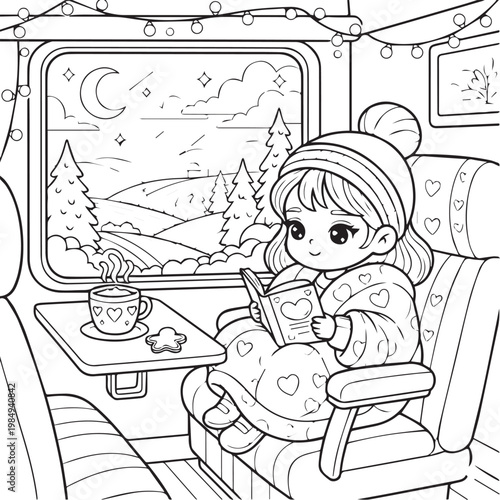 Cozy Travel Cute & Comfy Coloring pages