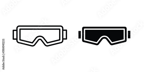 Ski goggles icon and symbol. Vector icons set