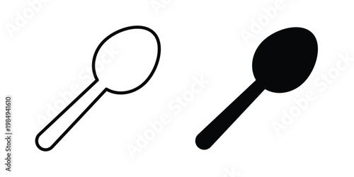 Spoon icon and symbol. Vector icons set
