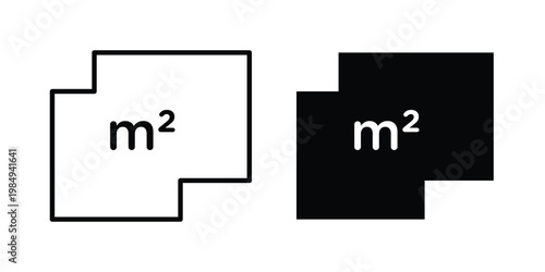 Square Meter icon and symbol. Vector icons set