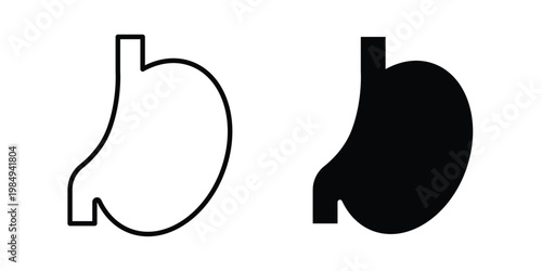 Stomach icon and symbol. Vector icons set