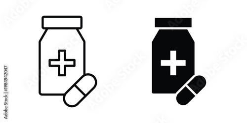 Supplement icon and symbol. Vector icons set
