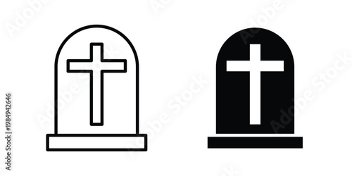Tombstone icon and symbol. Vector icons set