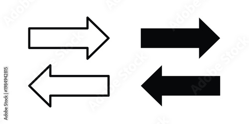 Transfer arrows icon and symbol. Vector icons set