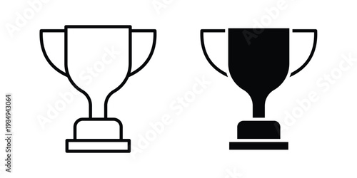 Trophy icon and symbol. Vector icons set