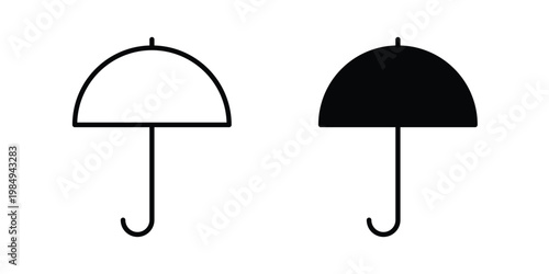 Umbrella icon and symbol. Vector icons set