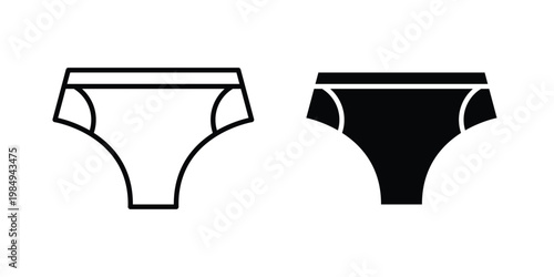 Underpants icon and symbol. Vector icons set