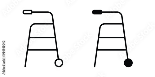 Walker icon and symbol. Vector icons set