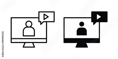 Webinar icon and symbol. Vector icons set