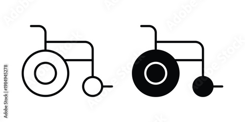 Wheelchair icon and symbol. Vector icons set
